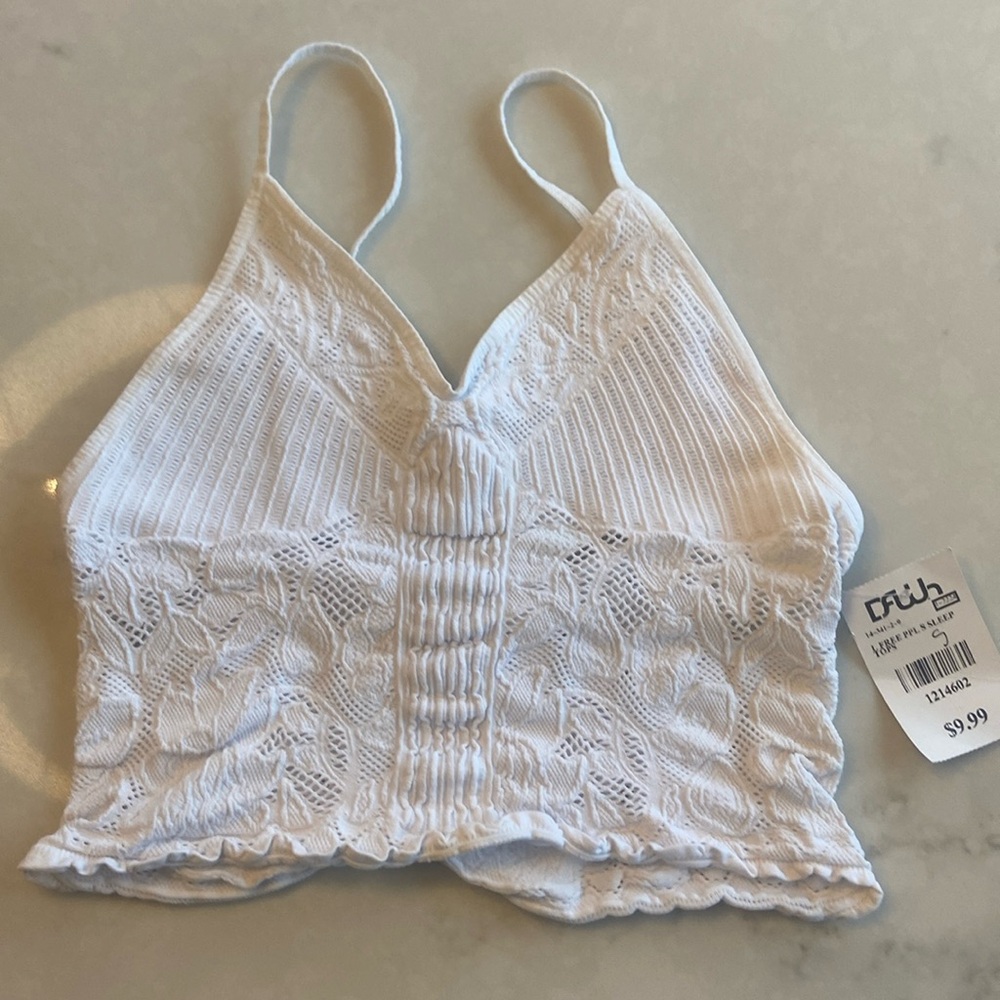 New With Tags Free People white bralette/tank.  Size S